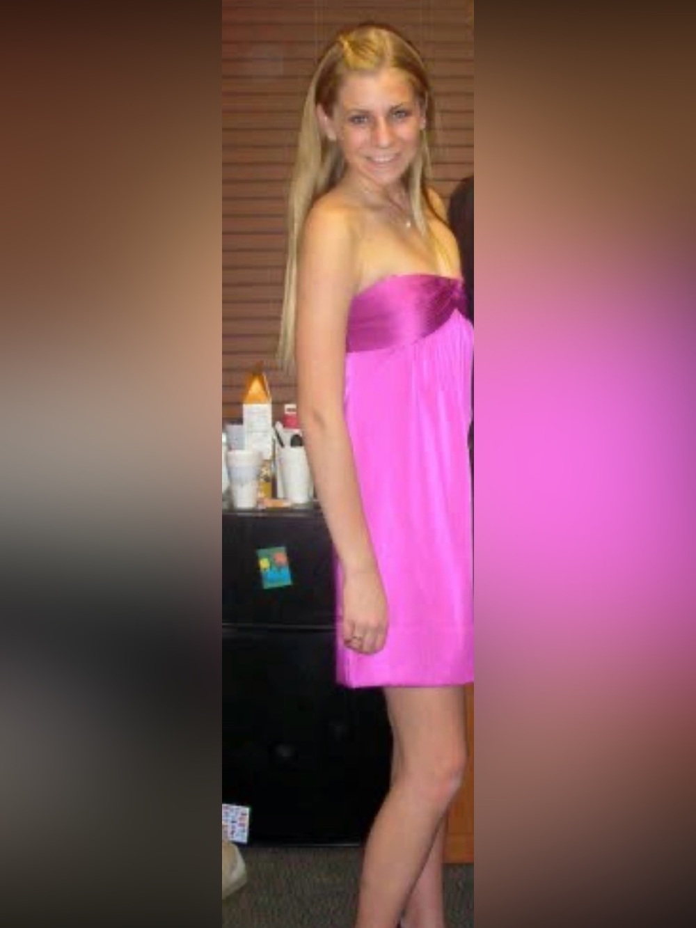BCBGeneration Magenta Satin Spaghetti-Strap Mini Dress